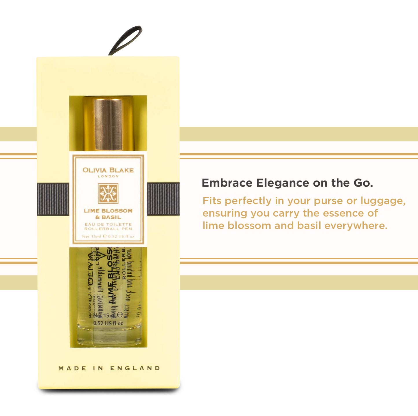 Olivia Blake Lime Blossom & Basil Perfume Roller Ball – 15 ml/0.52 fl oz Fine Fragrance Eau de Toilette, Travel Size Perfume for Women