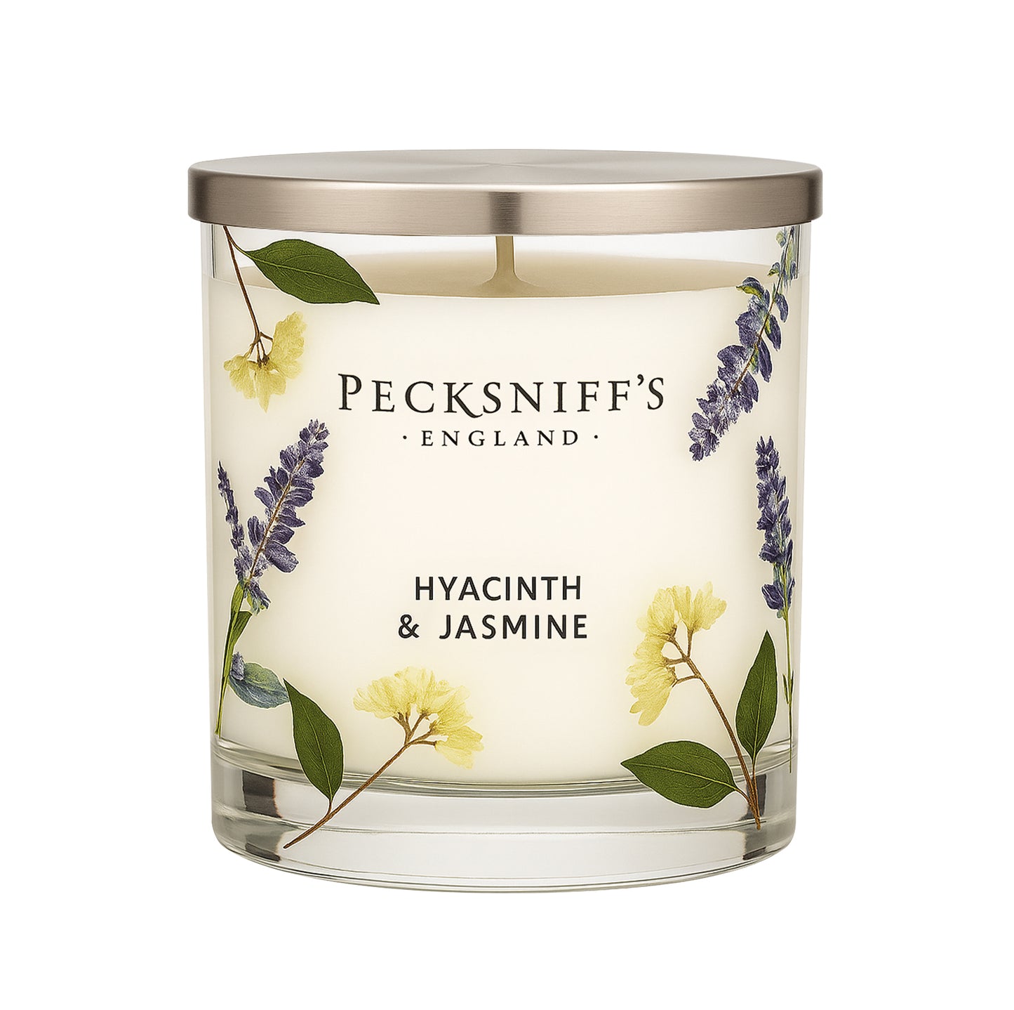 Pecksniff’s 1 Wick Candle – Jasmine & Hyacinth, 184 g / 6.49 oz – Long Lasting Burn, Elegant Home Decor & Relaxing Ambiance