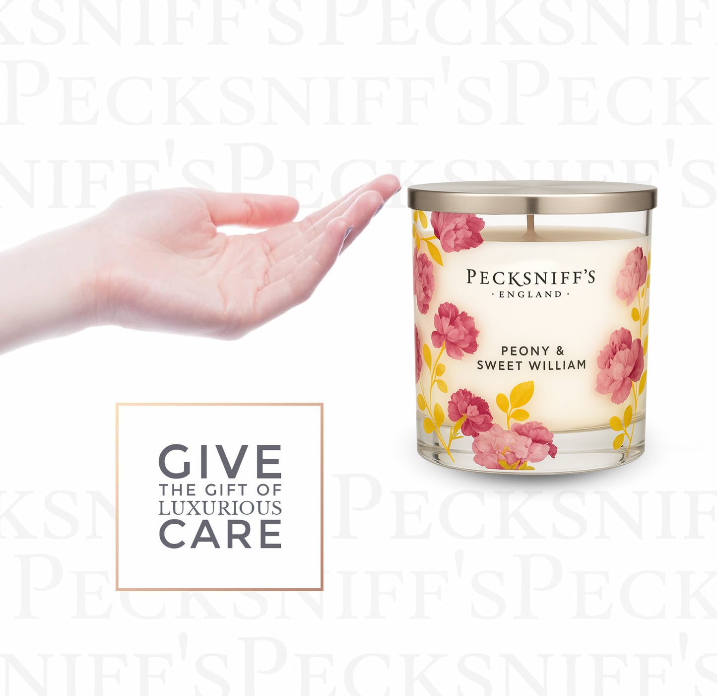 Pecksniff’s 1 Wick Candle – Peony & Sweet William, 184 g / 6.49 oz – Long Lasting Burn, Elegant Home Decor & Relaxing Ambiance