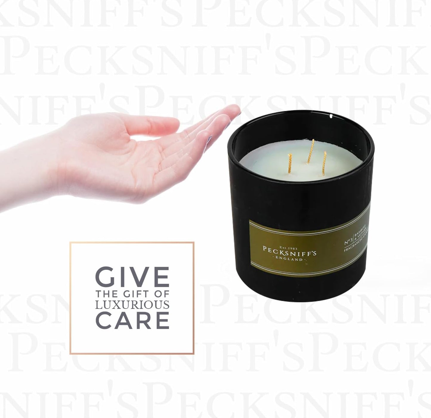 Pecksniffs Bamboo & Vetiver Candle | 3 Wicks, 550g/19.40oz