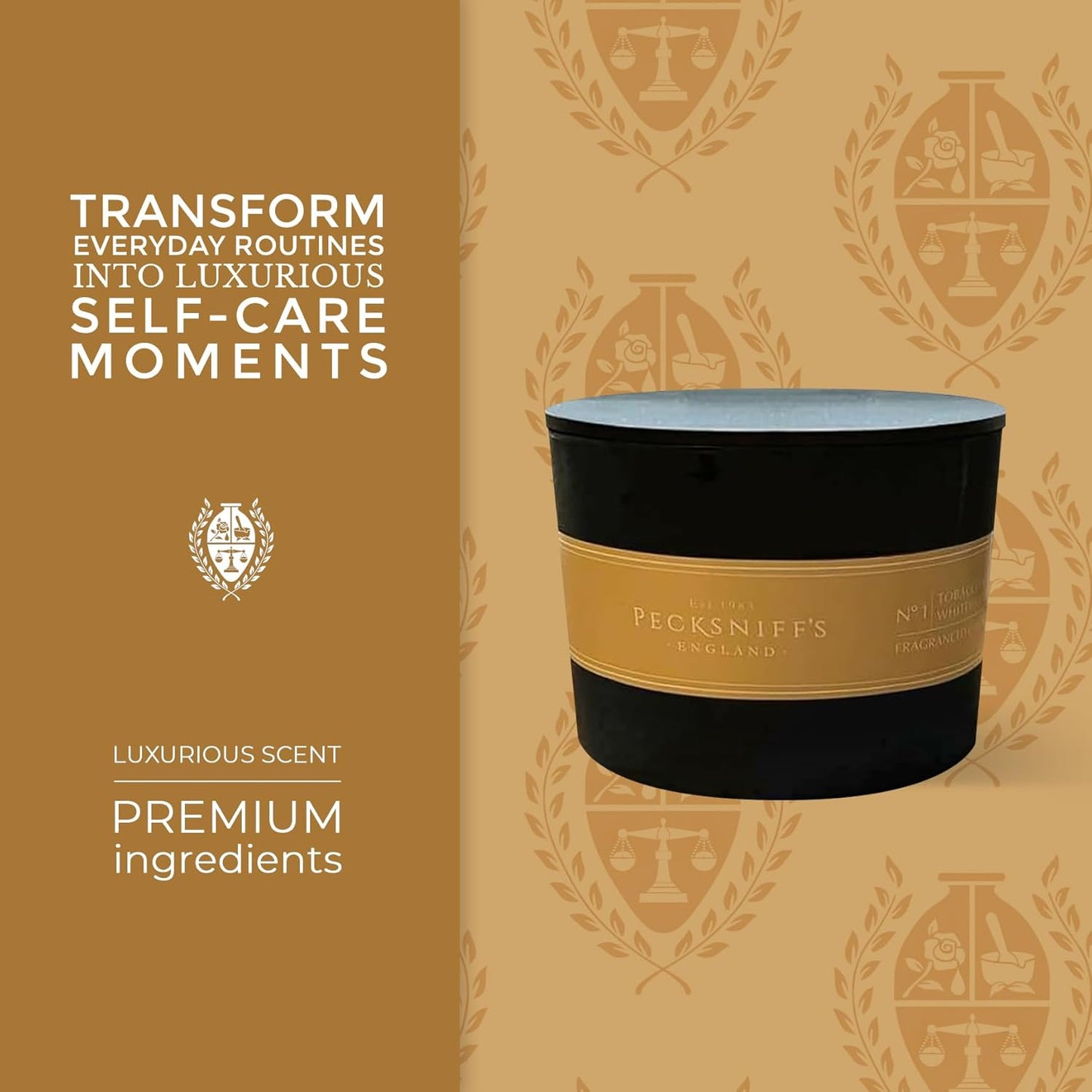 Pecksniffs Tobacco & White Wood Candle | 3 Wicks, 515g /18.16oz
