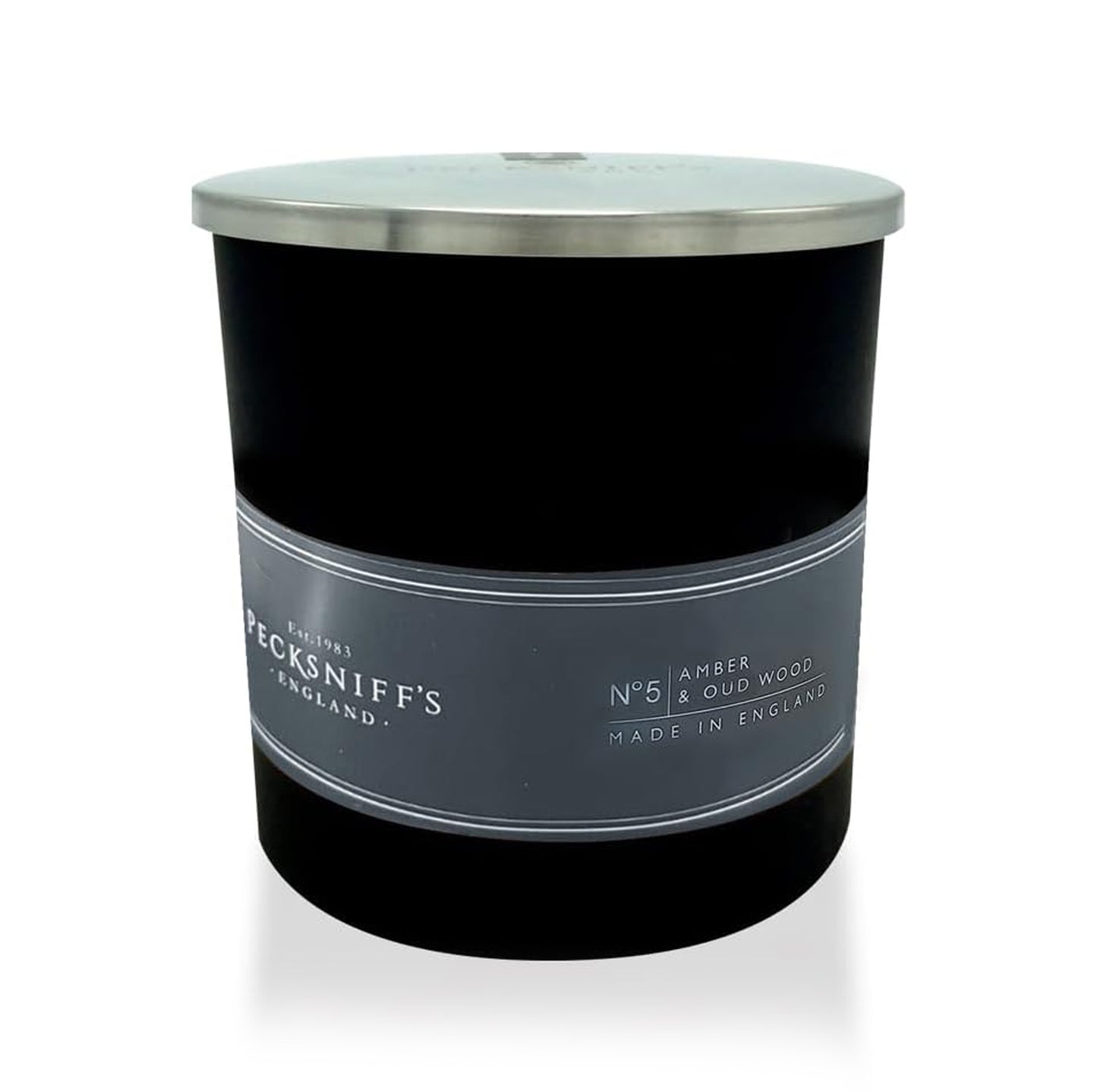 Pecksniffs Black Amber & Oud Wood Scented Candle | 1 Wick, 184g/6.49oz