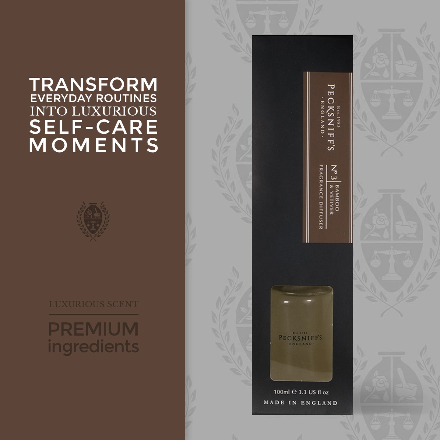 Pecksniffs Bamboo & Vetiver Diffuser | 100ml/3.38 Fl Oz