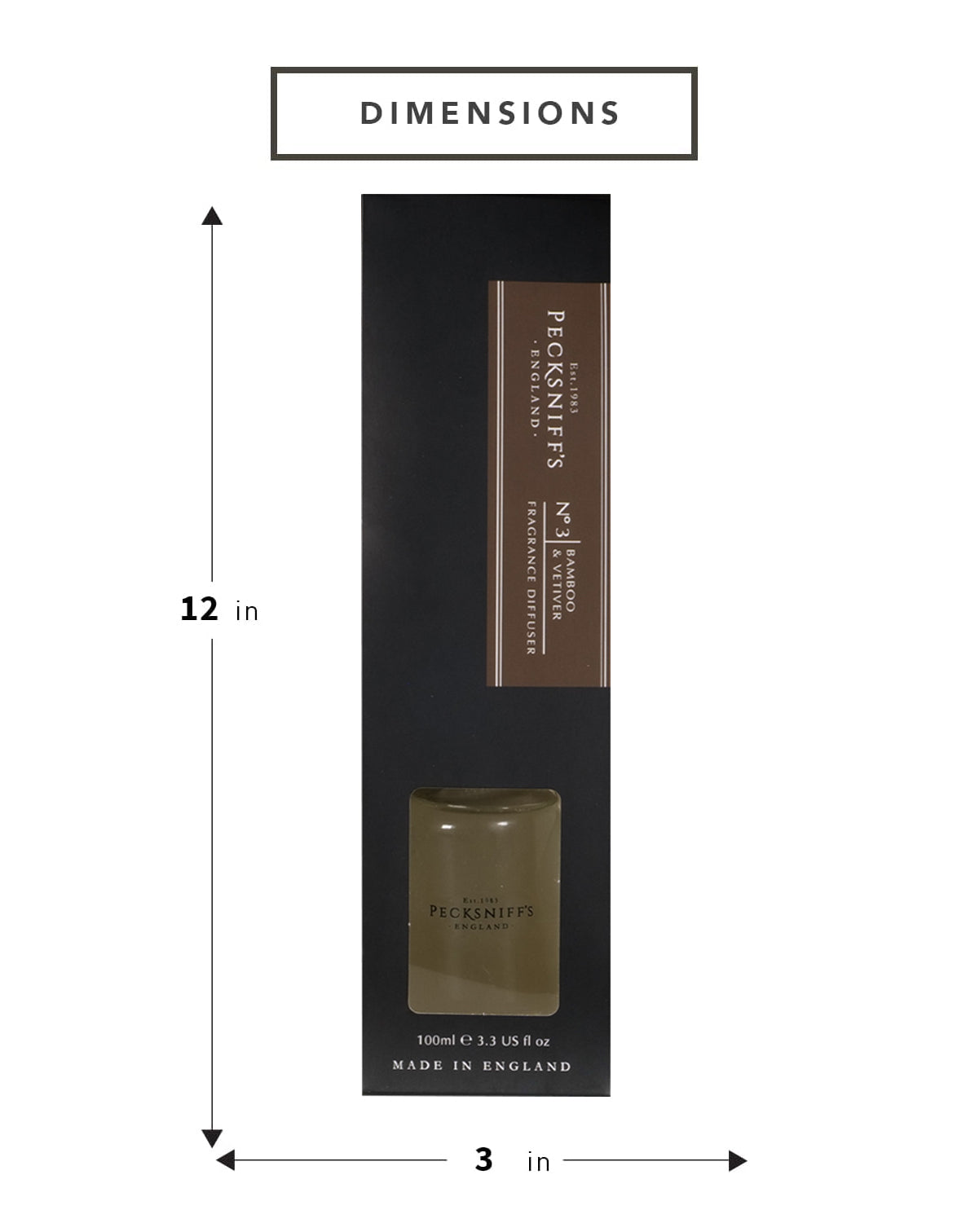 Pecksniffs Bamboo & Vetiver Diffuser | 100ml/3.38 Fl Oz