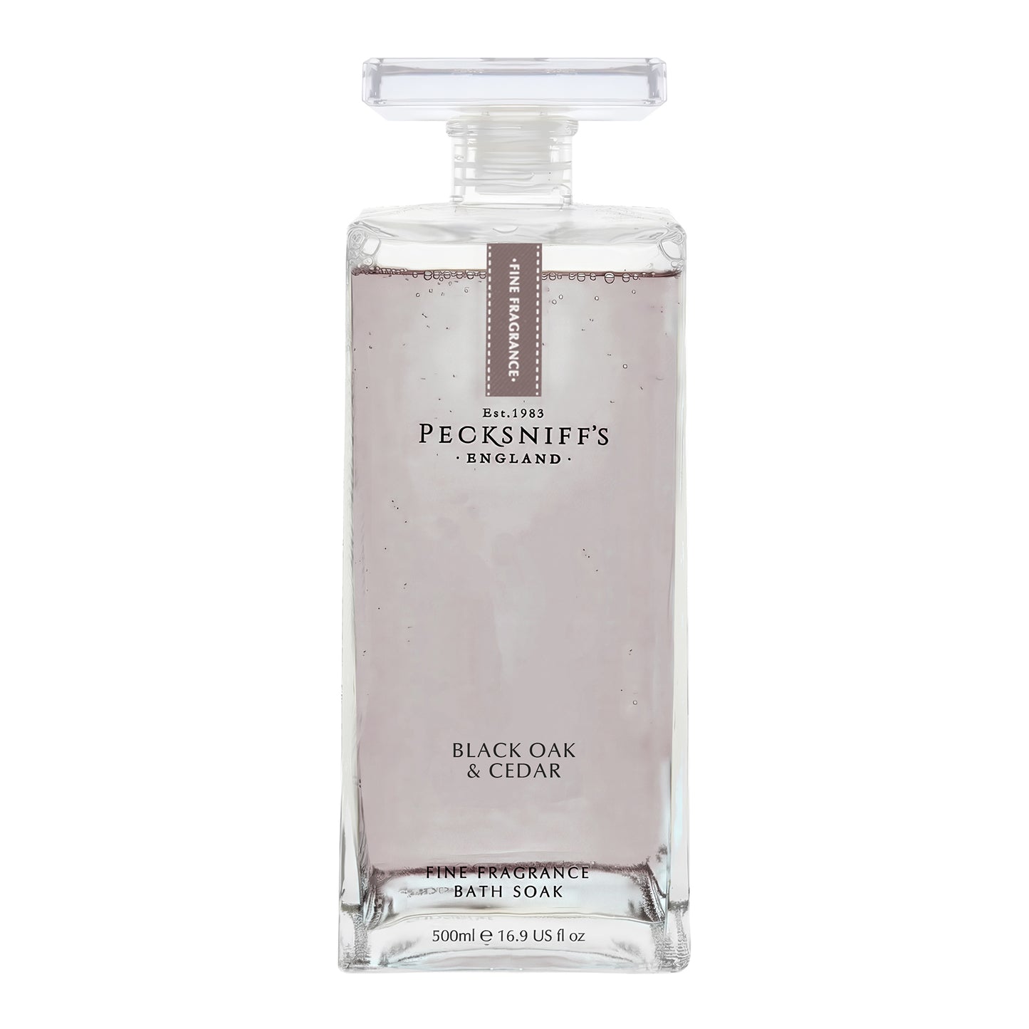Pecksniff's Prestige Black Oak & Cedar Bath Soak Decanter | 500ml/16.9 Fl Oz