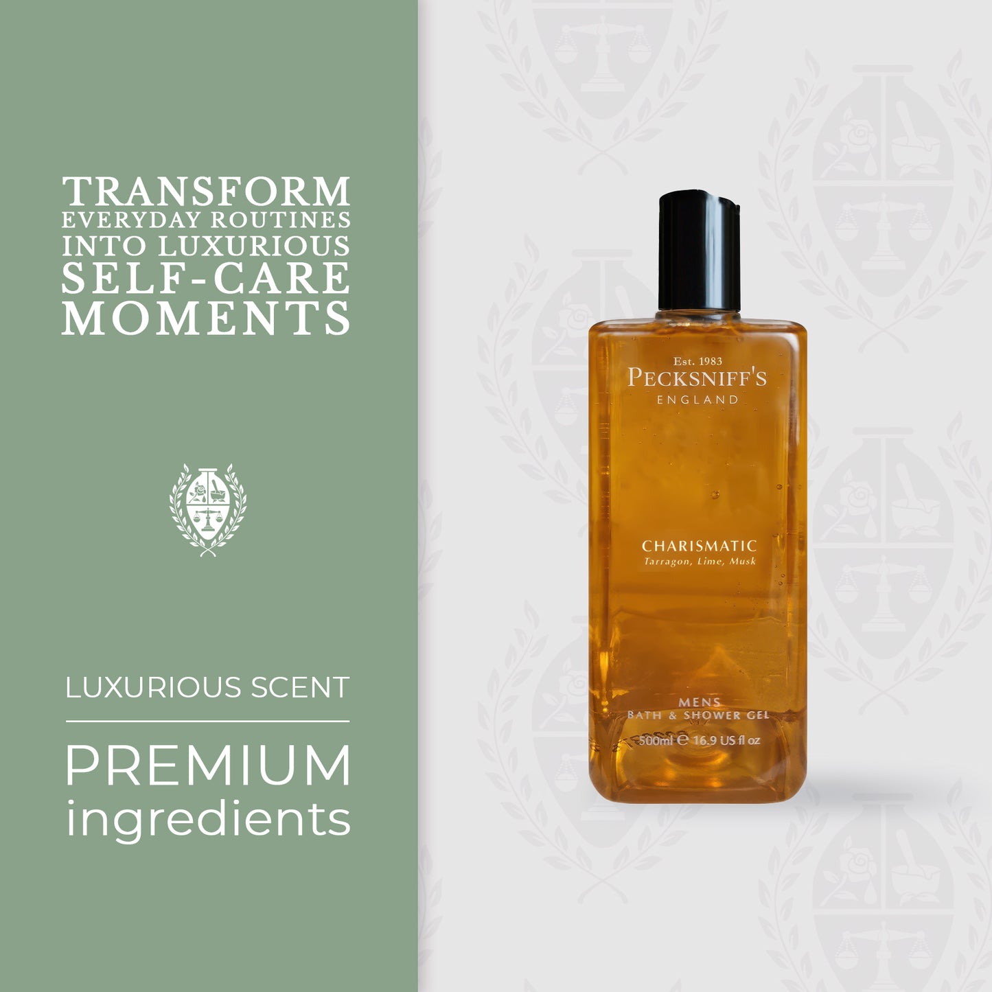 Pecksniffs Charismatic Men's Bath and Shower Gel | 500ml /16.9 Fl Oz