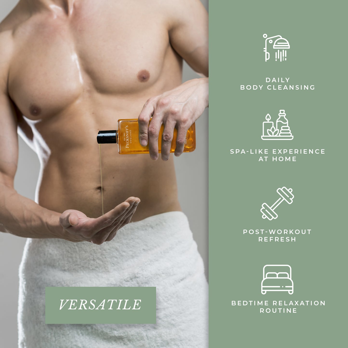 Pecksniffs Charismatic Men's Bath and Shower Gel | 500ml /16.9 Fl Oz