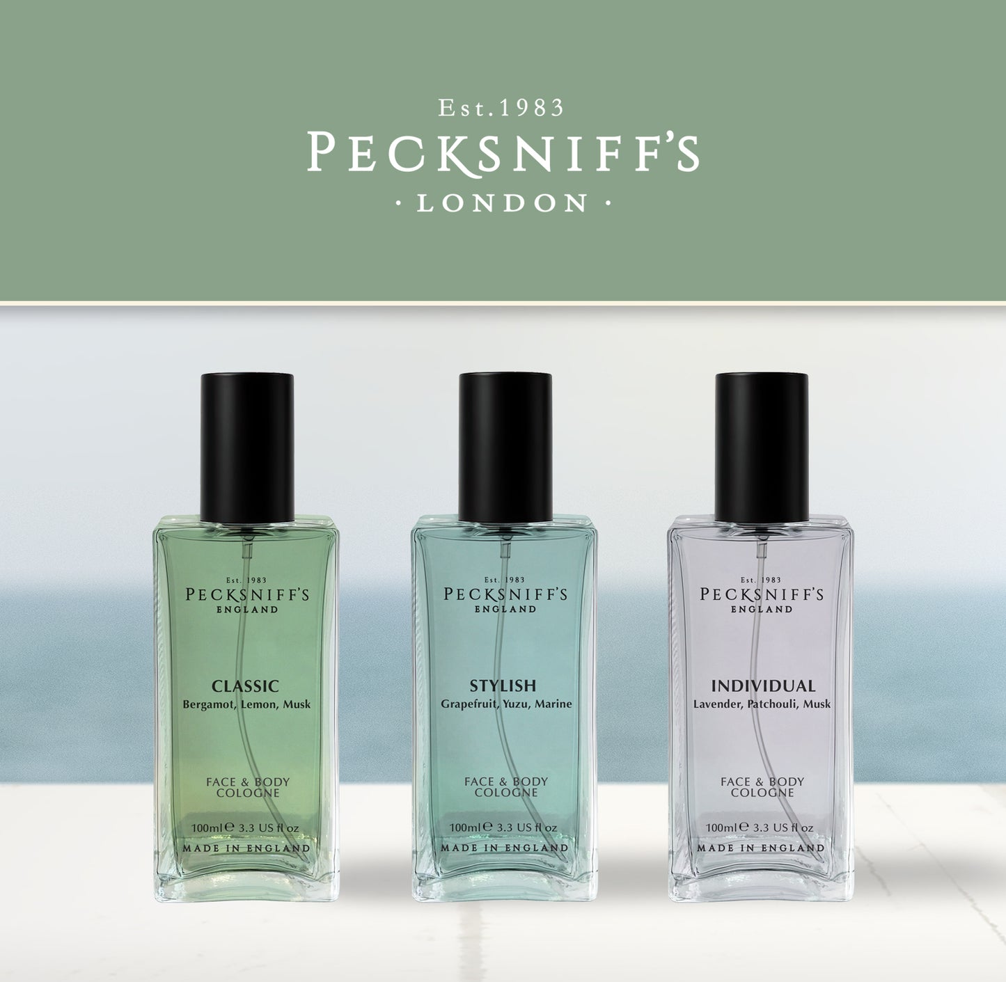 Peckniff's Men’s Face & Body Cologne – Classic Fougere, Fresh & Timeless Everyday Fragrance for Men, Post-Shave & All-Day Wear, 100ml / 3.4 fl oz