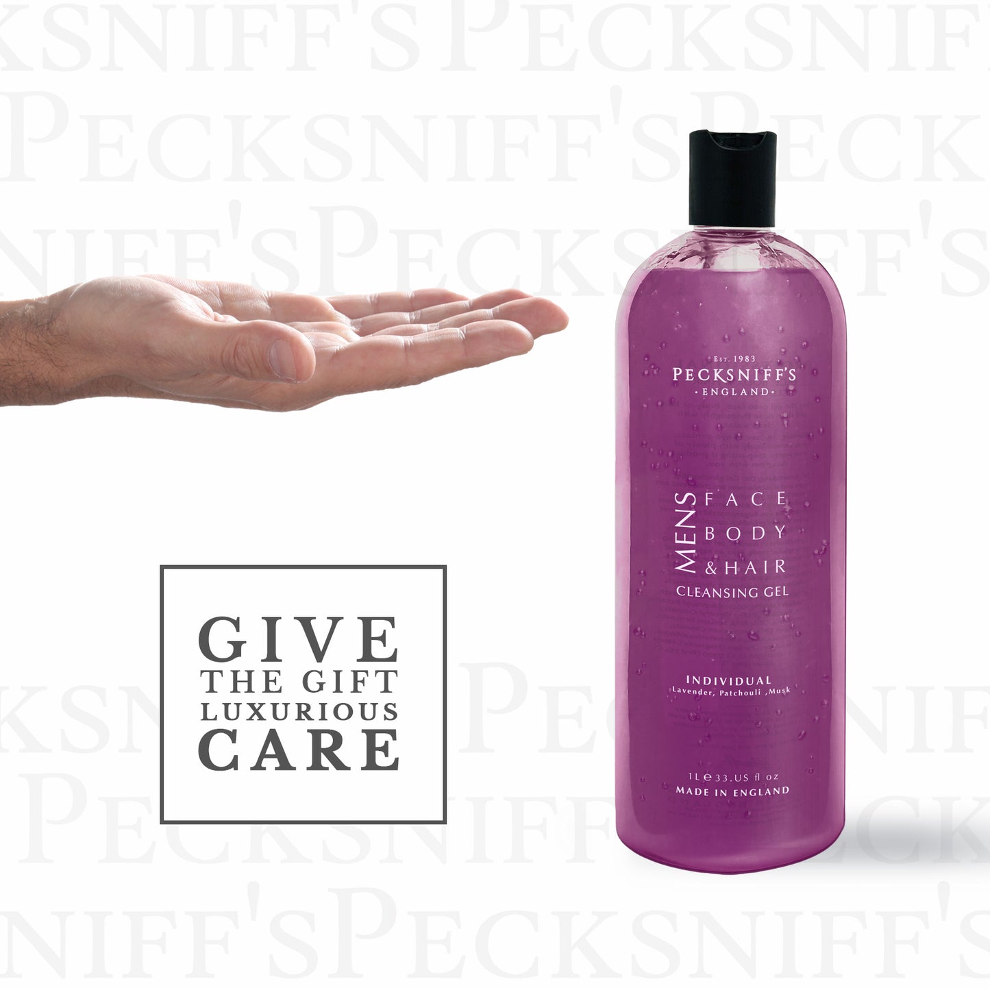 Pecksniff's Individual 3-In-1 Cleansing Gel | 1L/1000 ml/33.81 Fl Oz