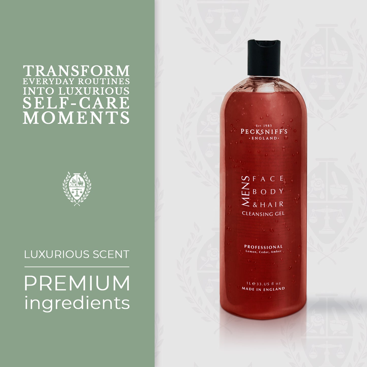 Pecksniffs Professional 3-In-1 Cleansing Gel | 1L/1000 ml/33.81 Fl Oz