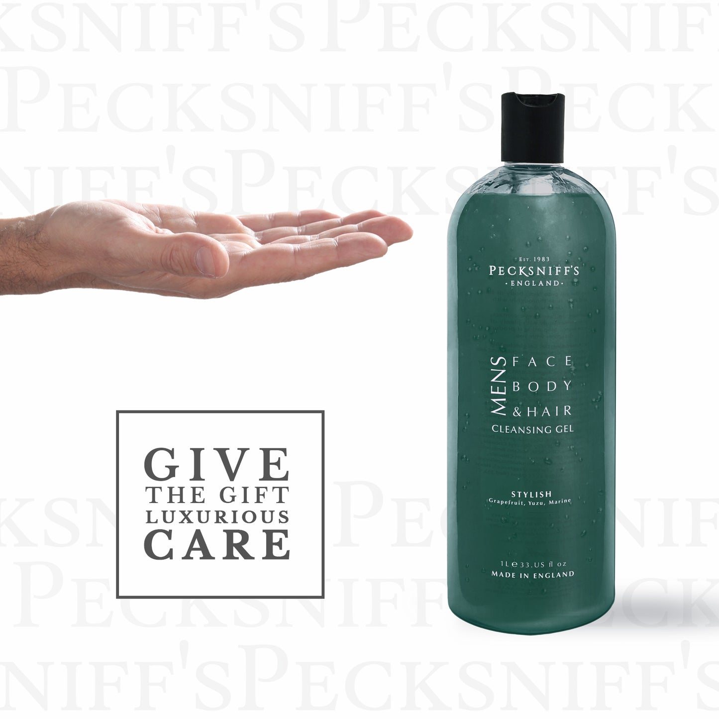 Pecksniffs Stylish 3-In-1 Cleansing Gel | 1L/1000 ml/33.81 Fl Oz