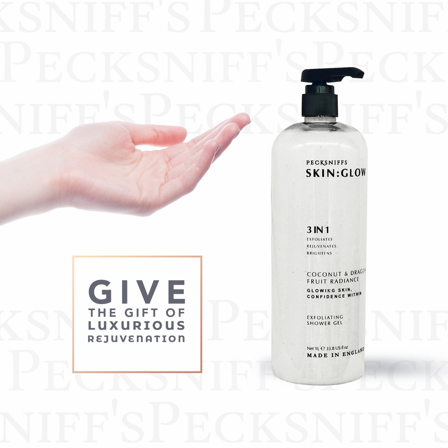 Pecksniffs Coconut & Dragon Fruit Radiance Exfoliating Shower Gel | 1000 ml / 33.80 Fl Oz