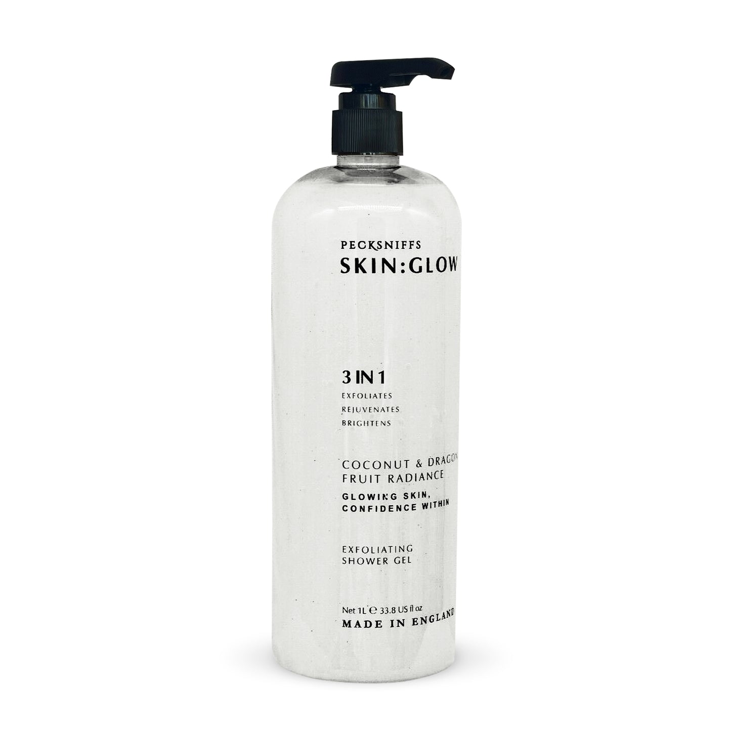 Pecksniffs Coconut & Dragon Fruit Radiance Exfoliating Shower Gel | 1000 ml / 33.80 Fl Oz