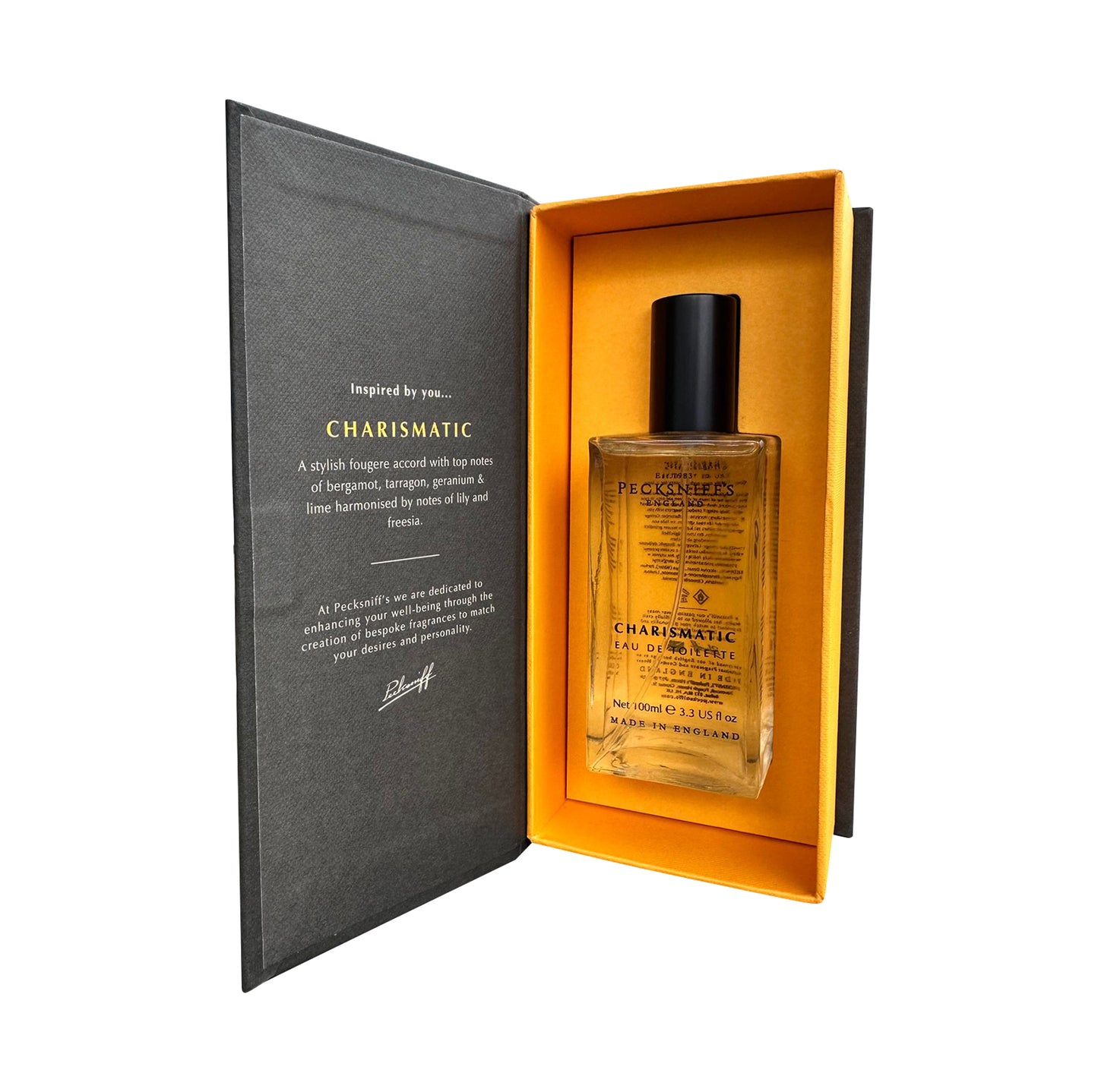 Pecksniff’s Mens 100 ml/3.3 fl oz Eau de Toilette Charismatic – Fresh Fougere Cologne with Bergamot, Lime, Lily & Freesia