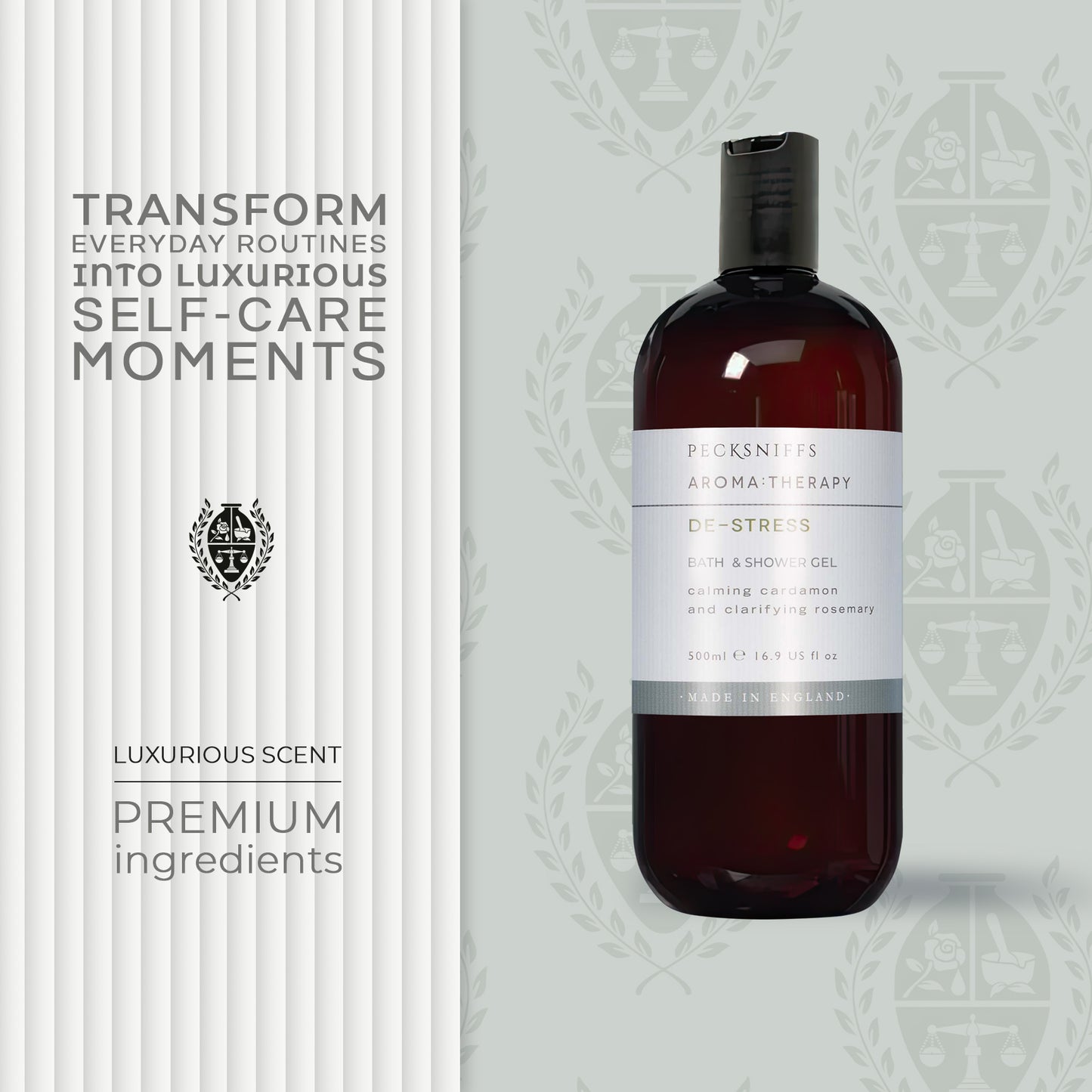 Pecksniff's DE-STRESS Shower Gel | 500ml /16.9 Fl Oz