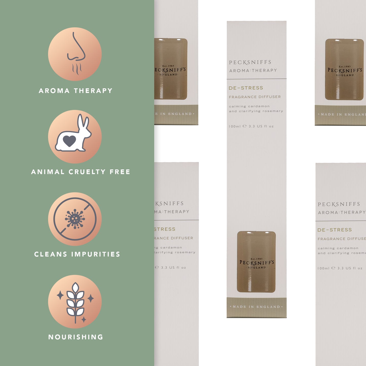 Pecksniffs De-Stress Diffuser | 100ml/3.38 Fl Oz