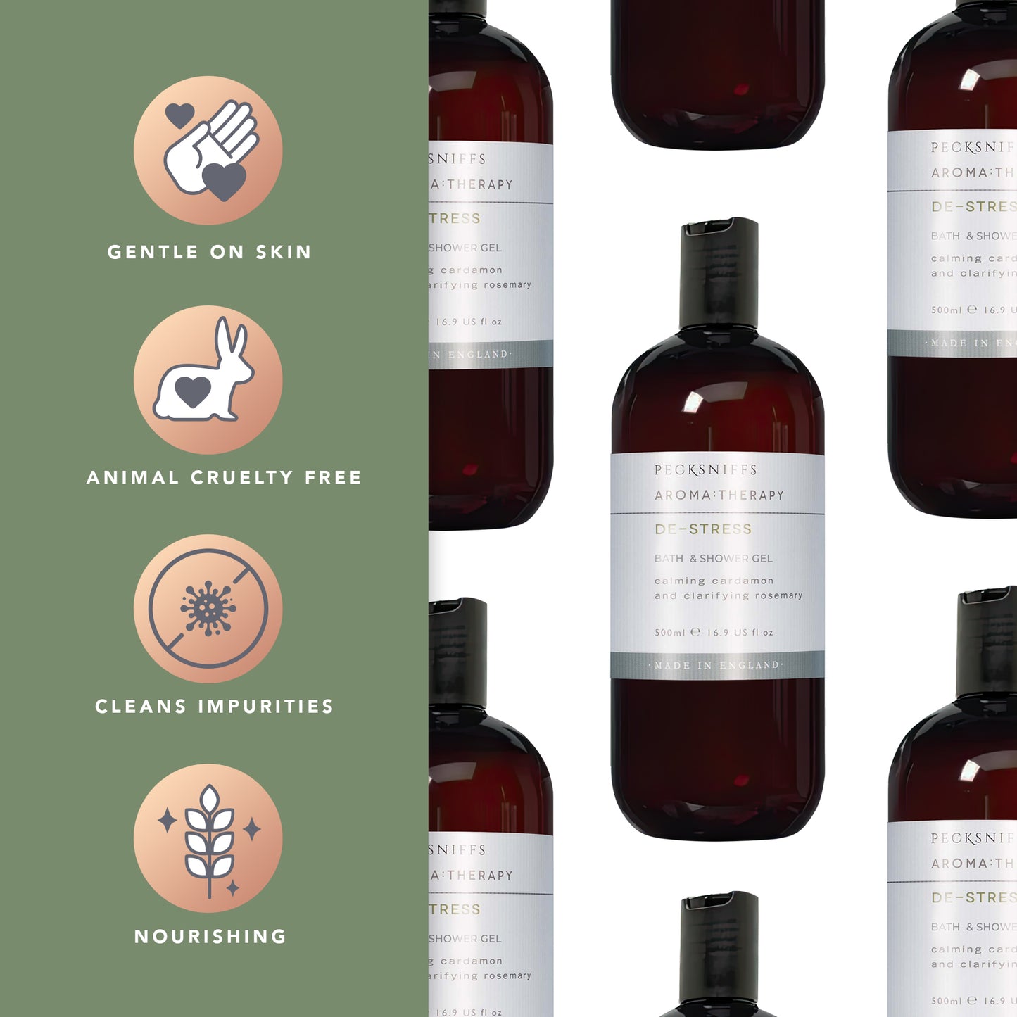 Pecksniff's DE-STRESS Shower Gel | 500ml /16.9 Fl Oz