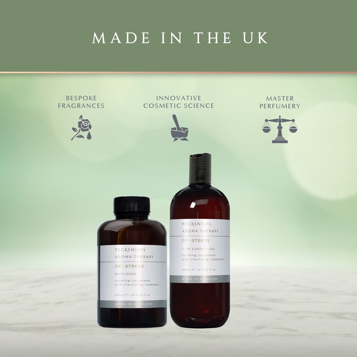 Pecksniff's DE-STRESS Shower Gel | 500ml /16.9 Fl Oz