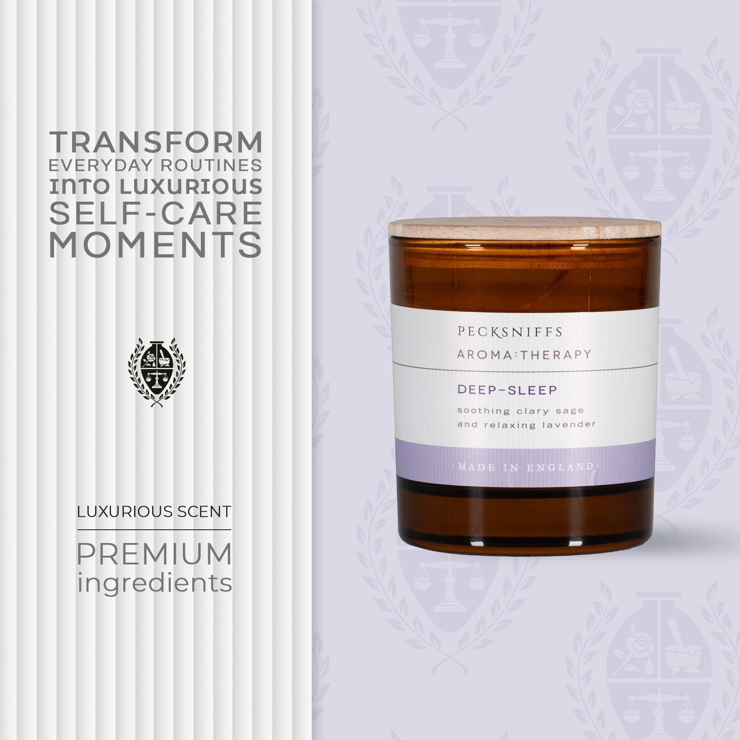 Pecksniffs Amber Deep-Sleep Aroma Therapy Candle | 1 Wick, 184g/6.49oz
