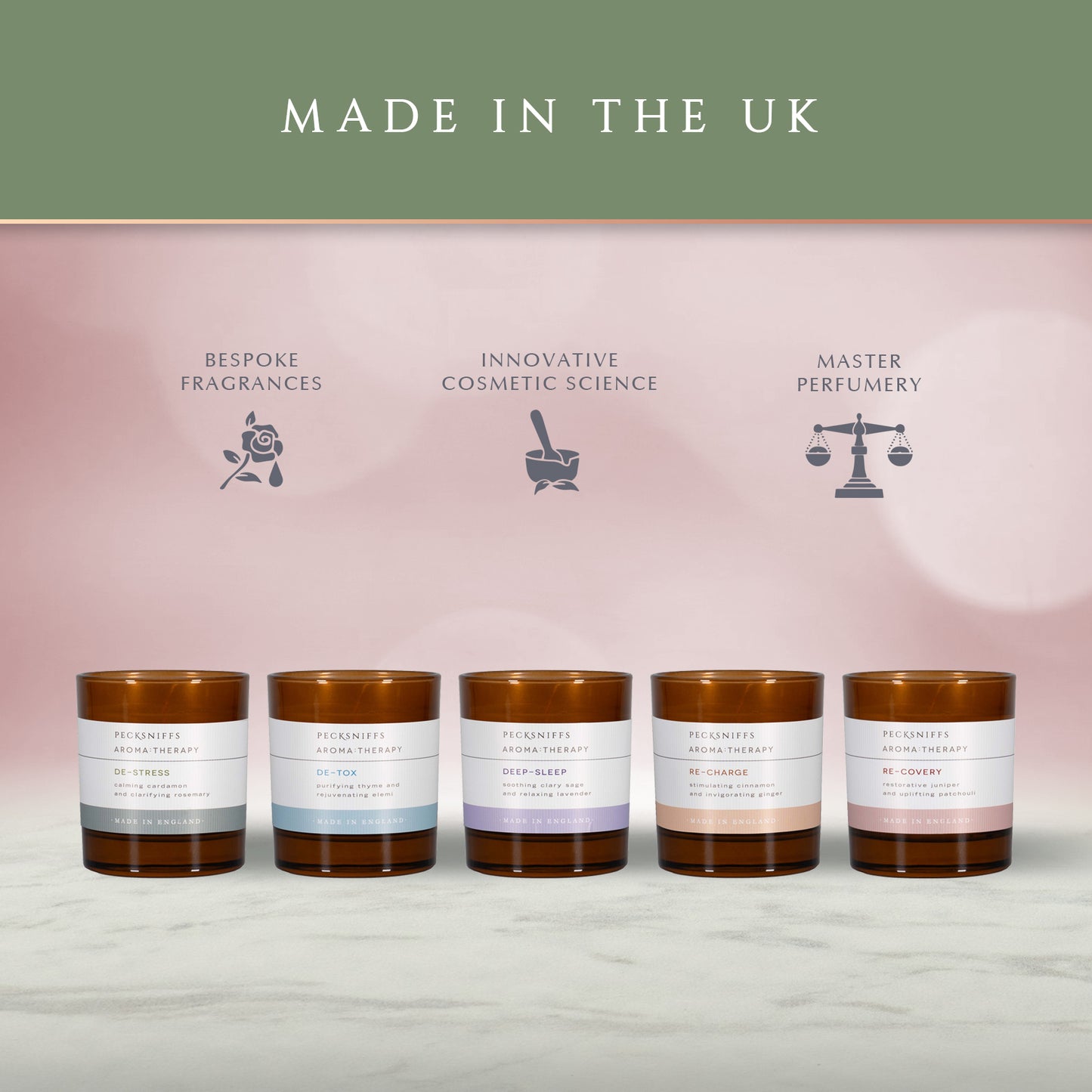 Pecksniffs Amber Deep-Sleep Aroma Therapy Candle | 1 Wick, 184g/6.49oz