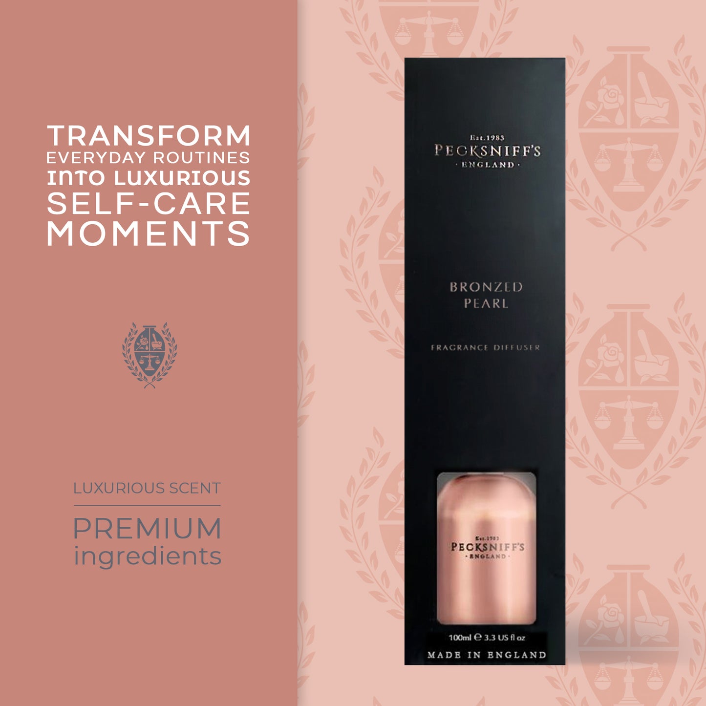Pecksniffs Bronzed Pearl Diffuser | 100ml/3.38 Fl Oz