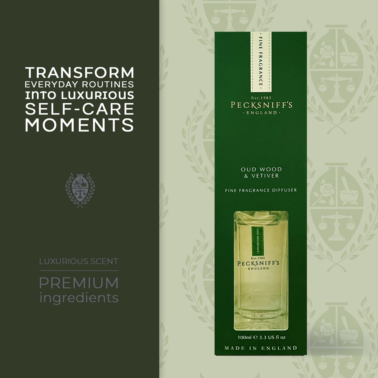 Pecksniffs Oudwood & Vetiver Diffuser | 100ml/3.38 Fl Oz