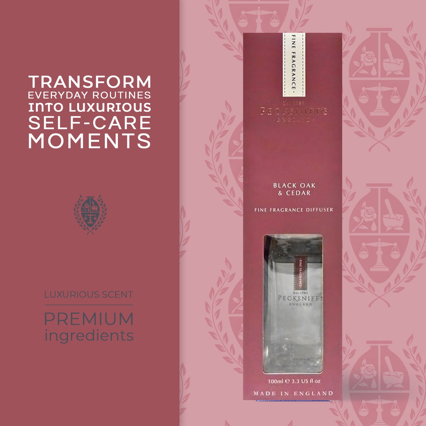 Pecksniffs Black Oak & Cedar Diffuser | 100ml/3.38 Fl Oz