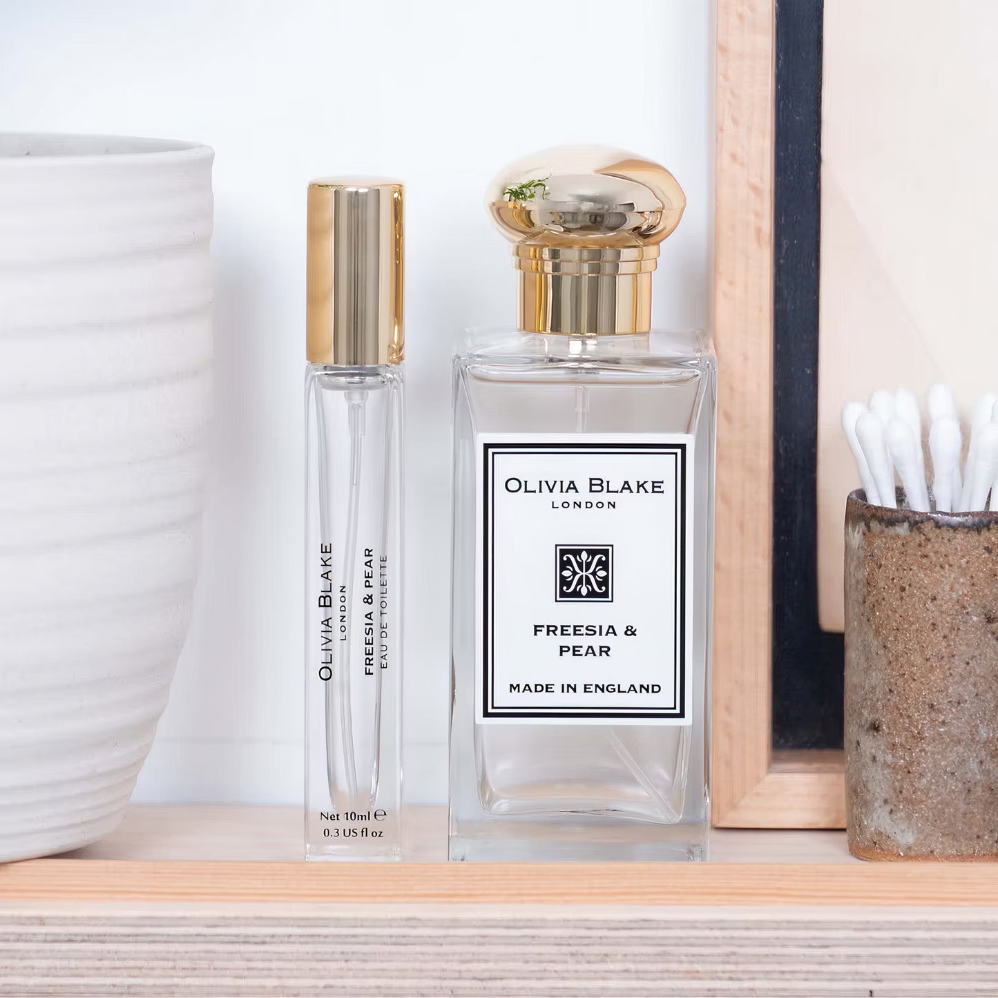 Olivia Blake Fine Fragrance Freesia & Pear Duo Travel Perfume Gift Set – 100 ml/3.38 fl oz Eau de Cologne & 8.5 ml/0.28 fl oz Eau de Toilette, Fruity Floral Perfume for Women, Made in England