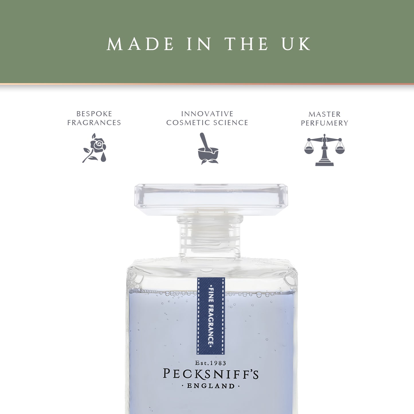 Pecksniff's Prestige Fresh Linen & Daisy Bath Soak Decanter | 500ml/16.9 Fl Oz