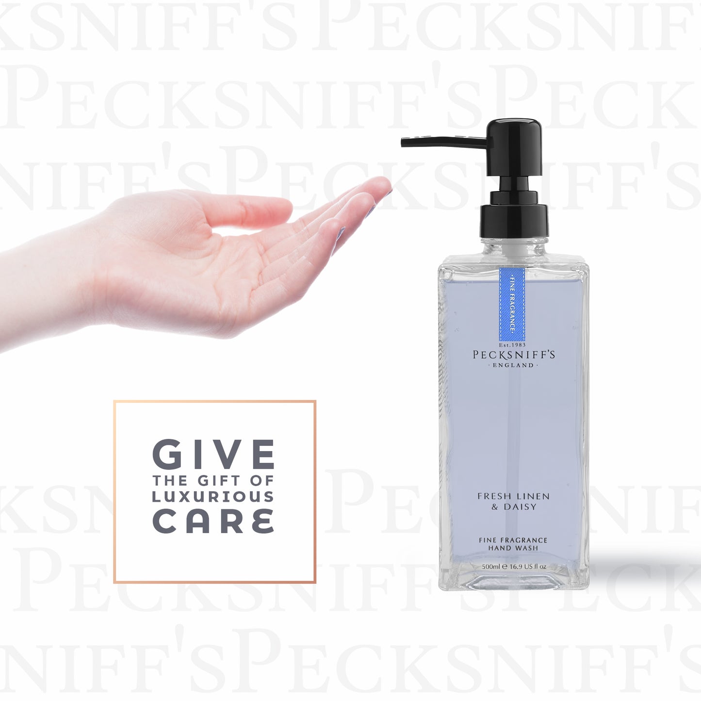 Pecksniffs Fresh Linen & Daisy Fine Fragrance Hand Wash in a Glass Bottle | 500ml, 16.9 Fl oz