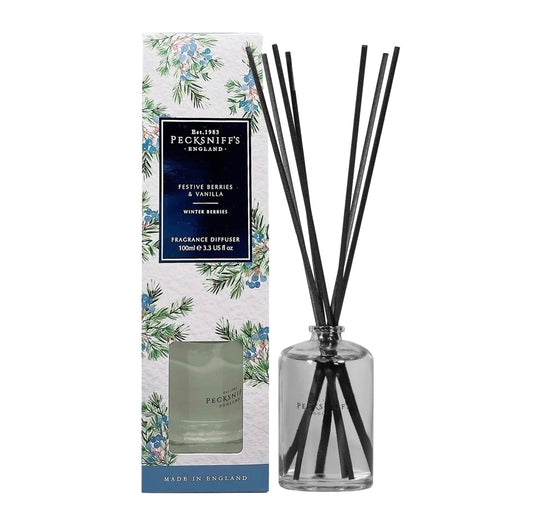 Pecksniff's Festive Berries and Vanilla Diffuser | 100ml/3.38 Fl Oz