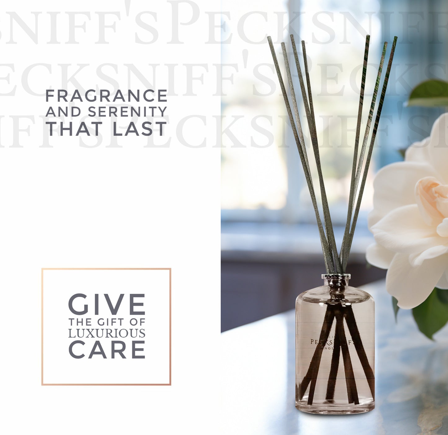 Pecksniffs Gardenia & White Peach Diffuser | 200ml/6.76 Fl Oz