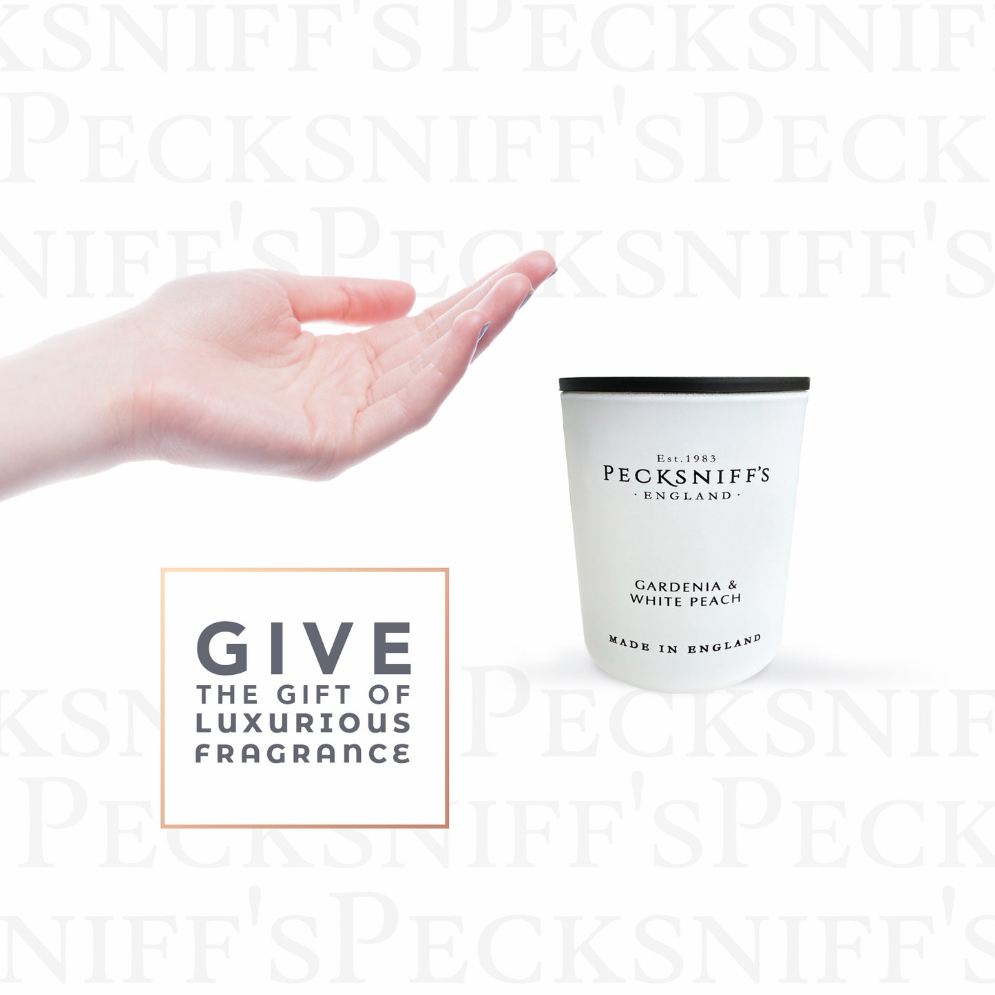 Pecksniff's Gardenia & White Peach Luxury Scented Candle | 1 Wick, 100 g/3.5 oz