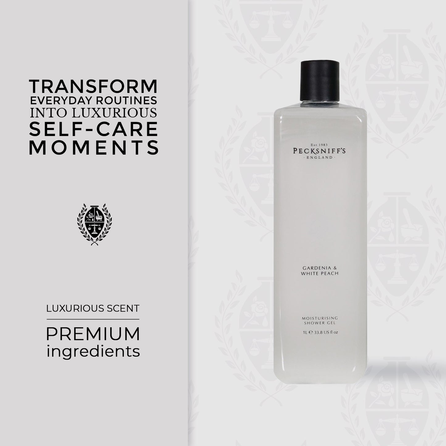 Pecksniffs Classic Gardenia & White Peach Scented Moisturizing Hand Wash Refill | 1L/1000ml, 33.8 Fl oz