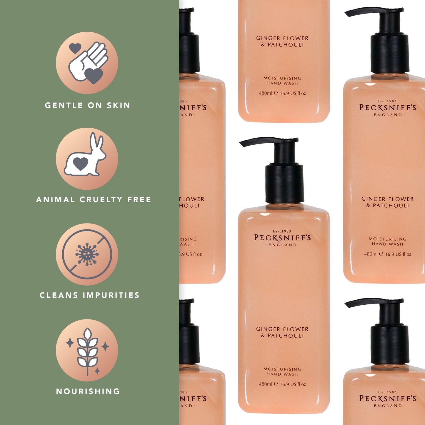 Pecksniff's Ginger Flower and Patchouli Hand Wash 480ml/16.2 fl oz