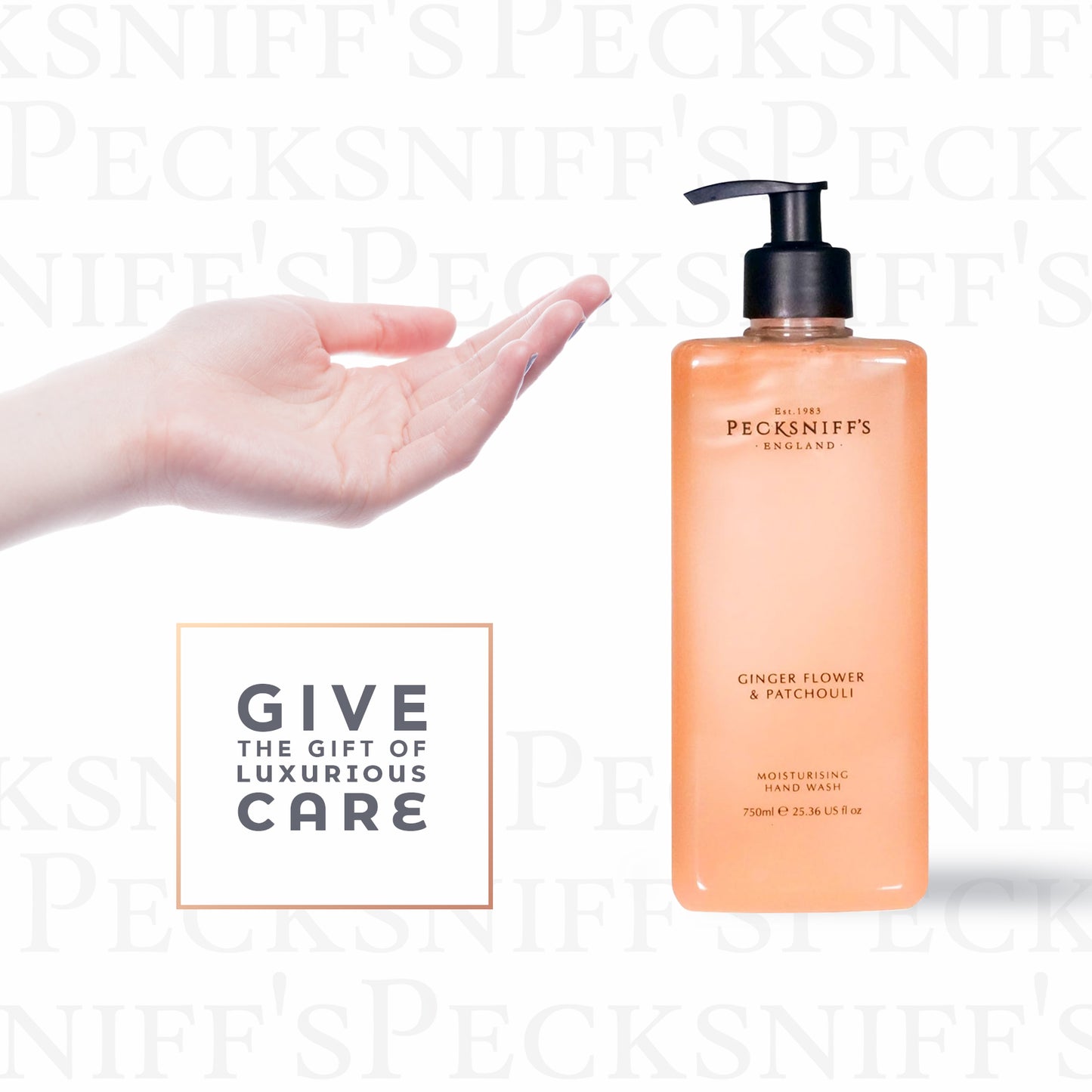 Pecksniffs Classic Ginger Flower & Patchouli Scented Moisturizing Hand Wash | 750ml, 25.3 Fl oz