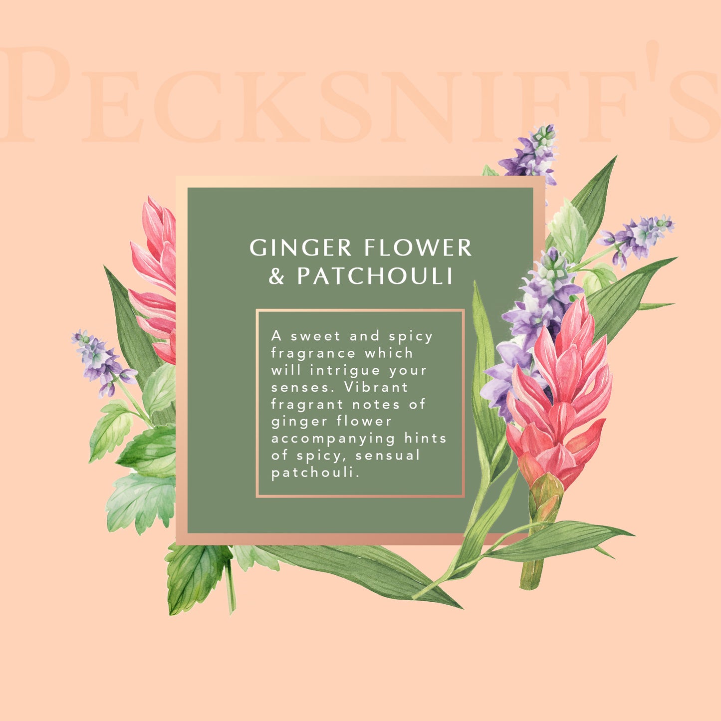 Pecksniffs Ginger Flower & Patchouli Classic Hand Wash, Lotion & Caddy