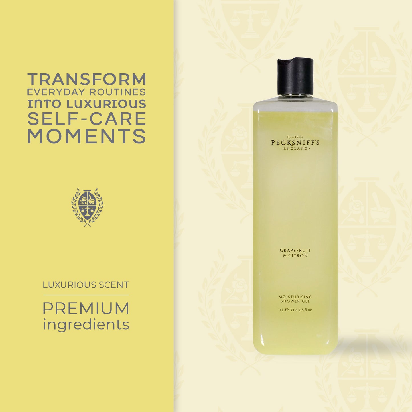 Pecksniffs Grapefruit & Citron Moisturizing Shower Gel | 1000 ml / 33.80 Fl Oz