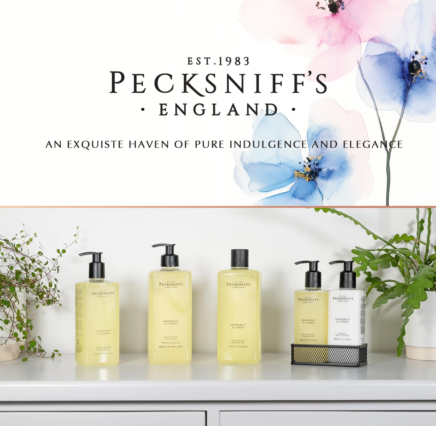 Pecksniffs Grapefruit & Citron Moisturizing Shower Gel | 1000 ml / 33.80 Fl Oz