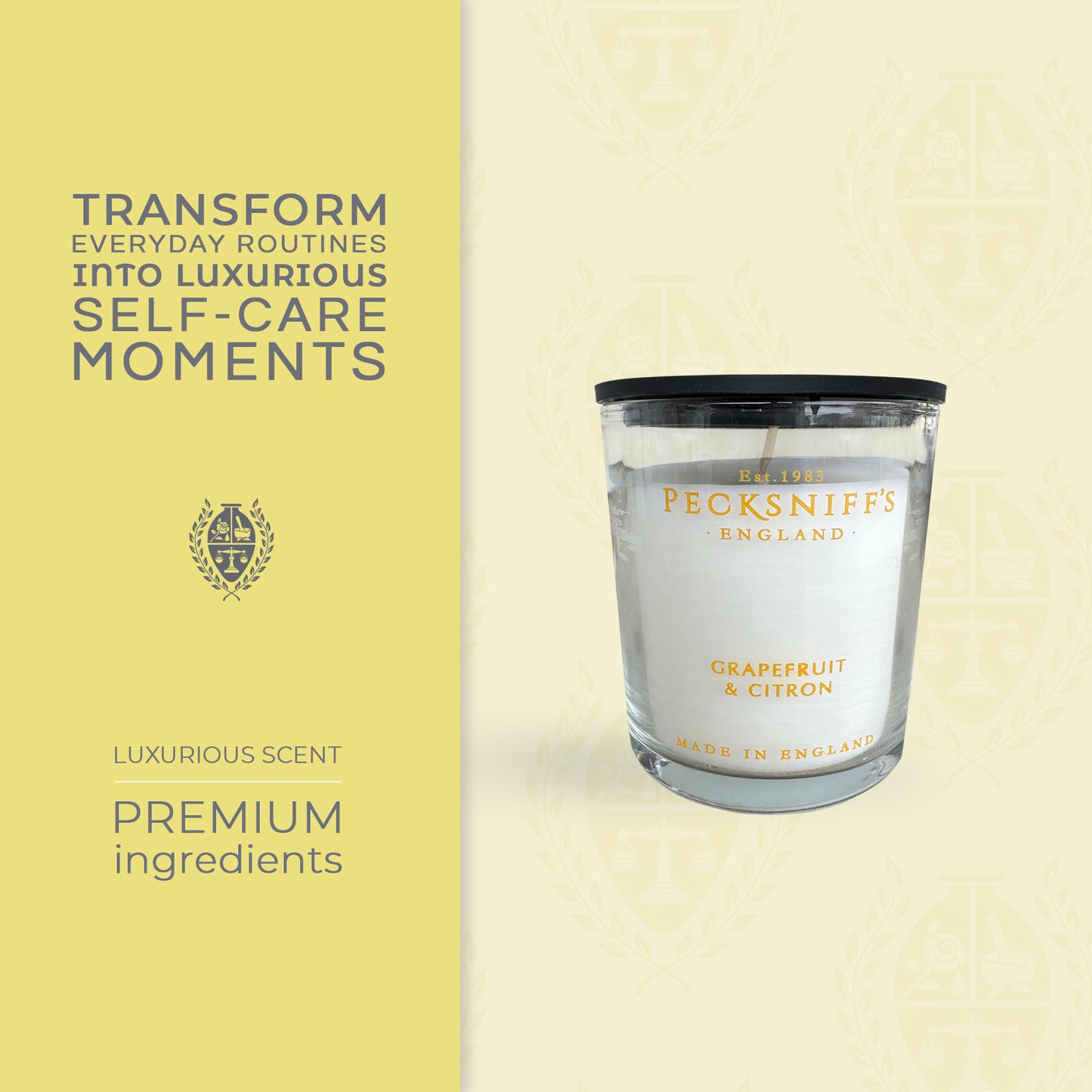 Pecksniff's Grapefruit & Citron Luxury Scented Candle | 1 Wick, 100 g/3.5 oz