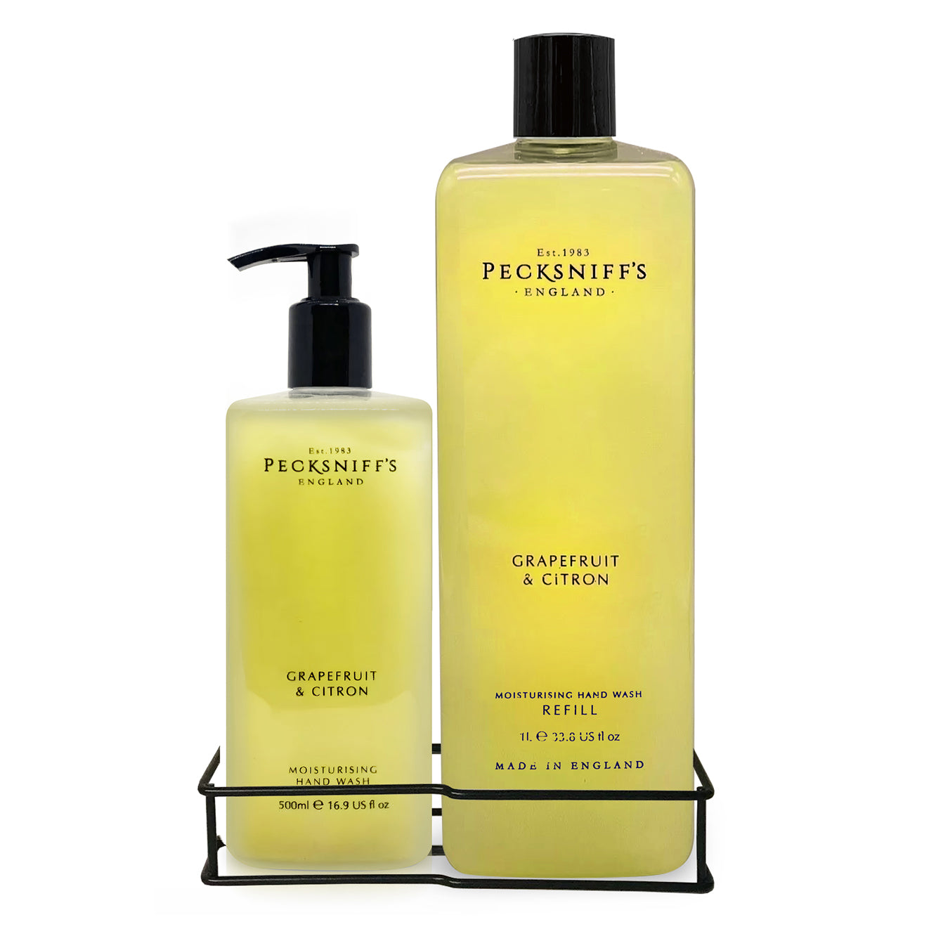 Pecksniffs Classic Grapefruit & Citron Moisturizing Hand Wash 500ml/16.9 Fl oz and Hand Wash Refill 1L/1000ml,33.8 Oz