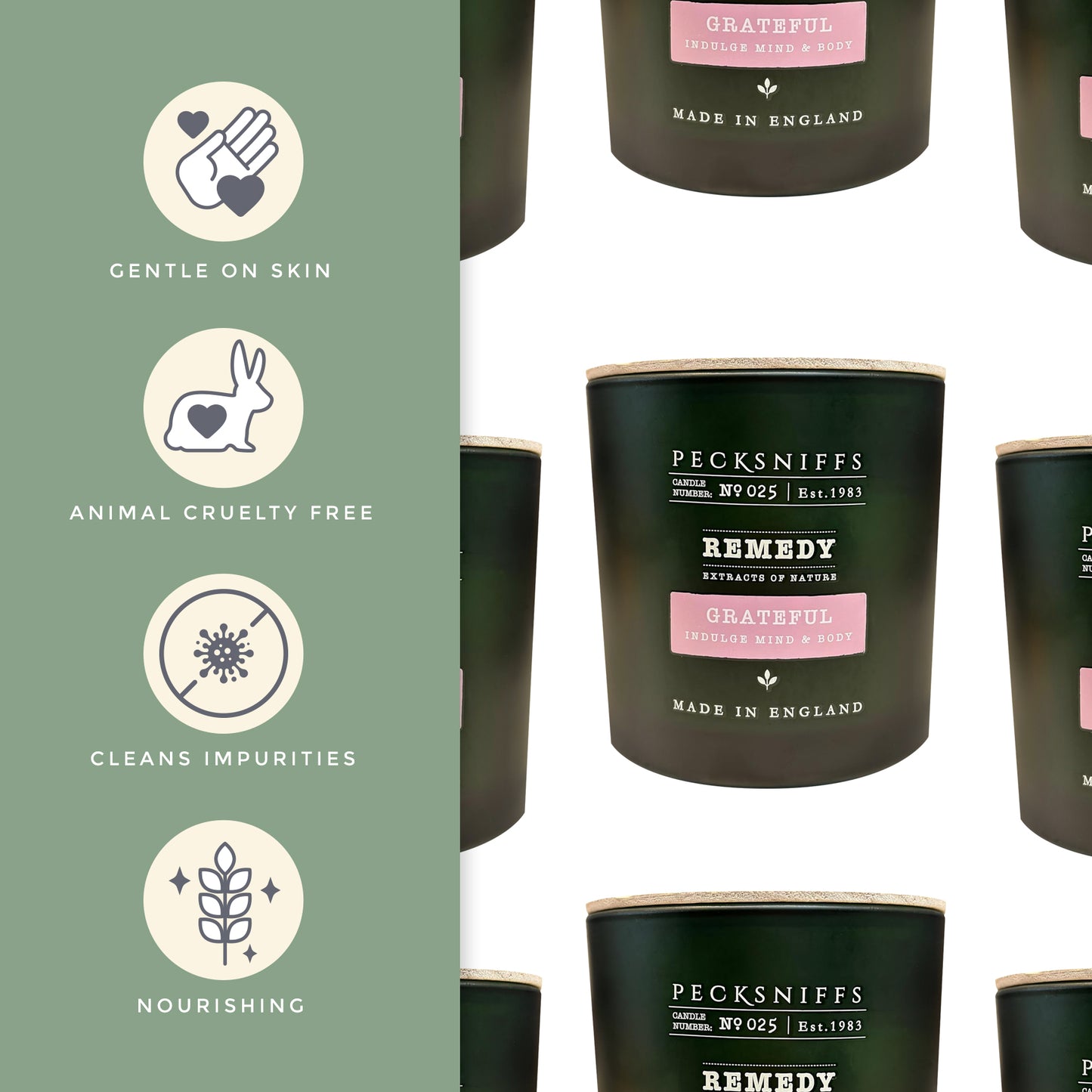 Pecksniffs Remedy Grateful Scented Candle | 3 Wicks, 550g/19.4oz