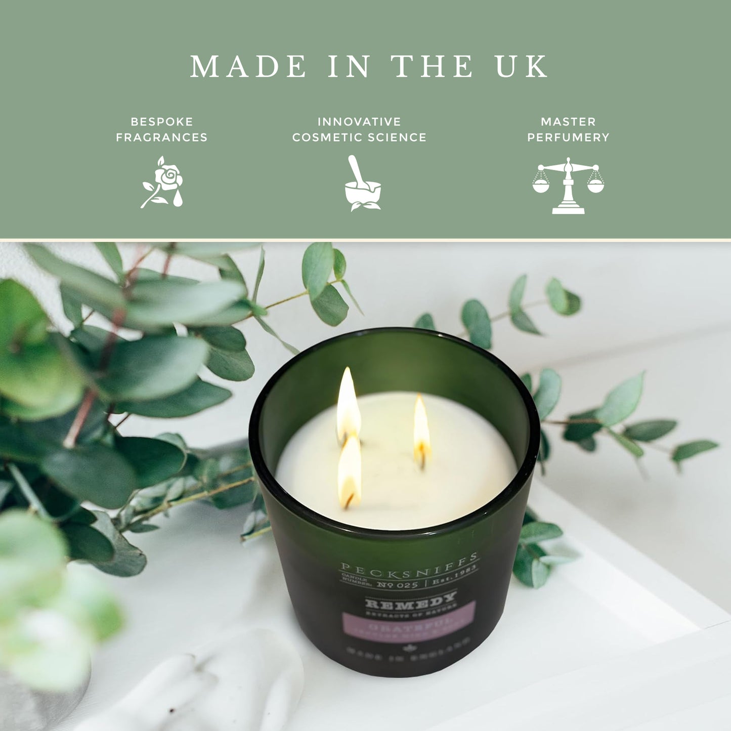 Pecksniffs Remedy Grateful Scented Candle | 3 Wicks, 550g/19.4oz