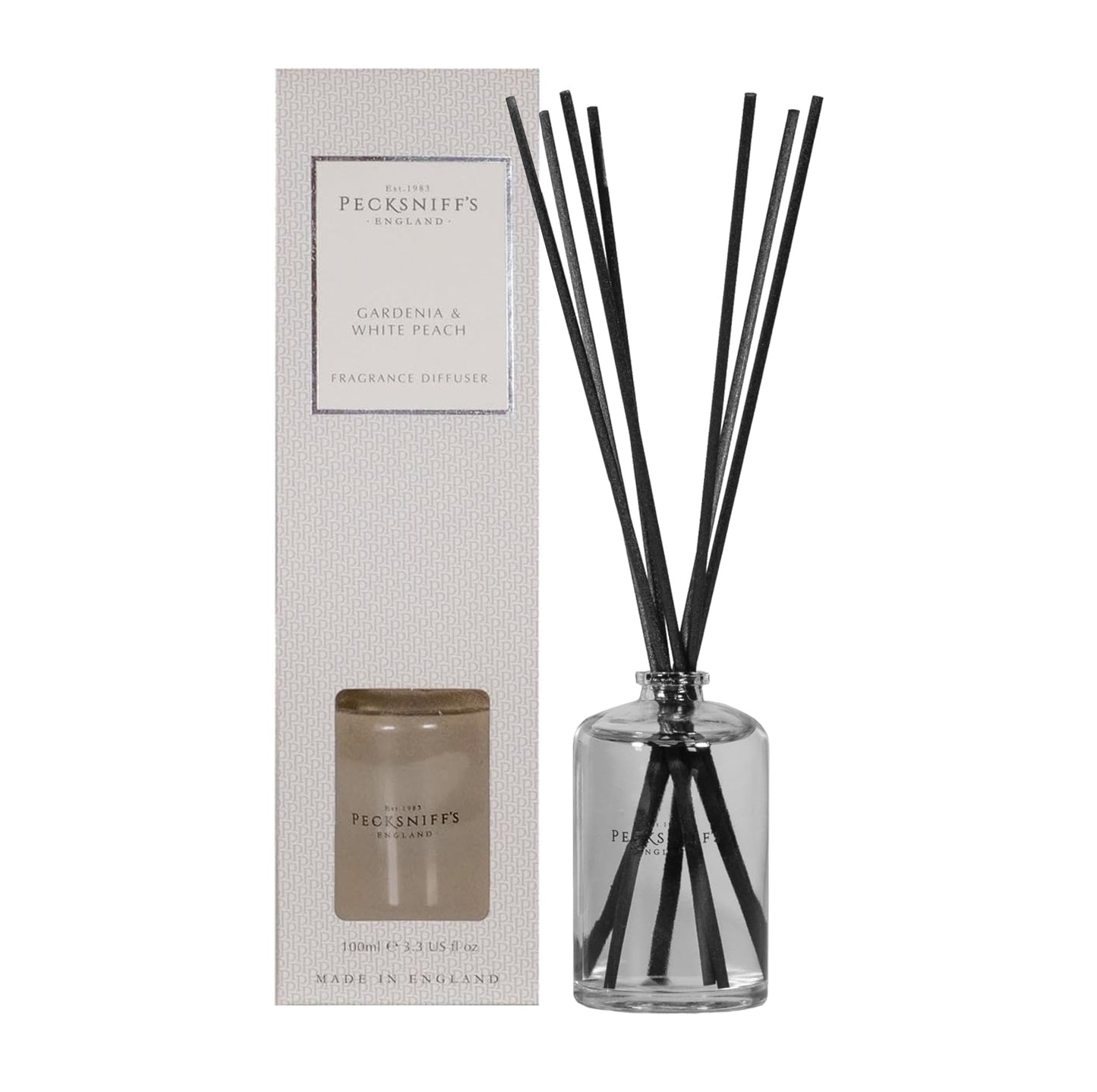 Pecksniffs Gardenia & White Peach Diffuser | 100ml/3.38 Fl Oz