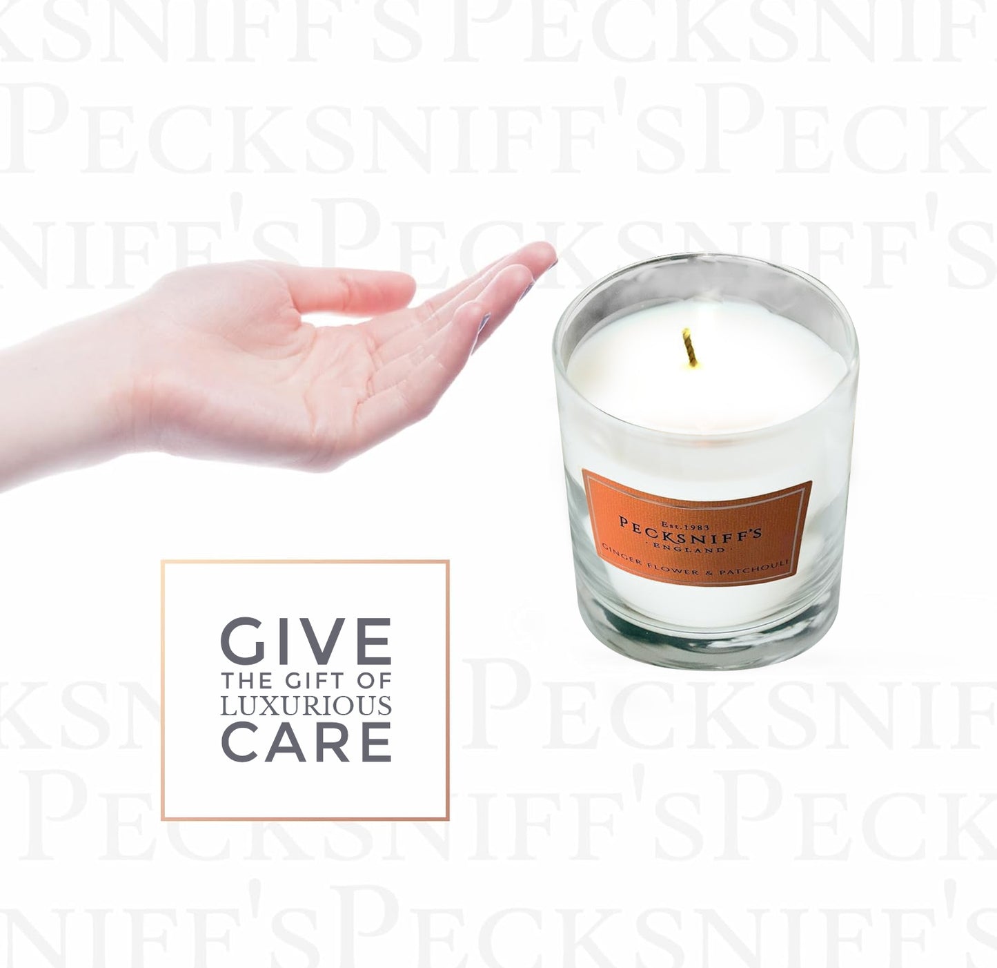Pecksniff's Classic Ginger Flower & Patchouli Scented Candle | 1 Wick, 184g/6.49oz