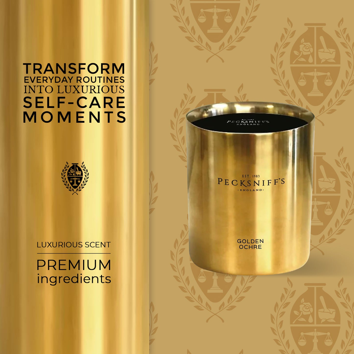 Pecksniffs Golden Ochre Scented Candle | 1 Wick, 180g/6.34 oz
