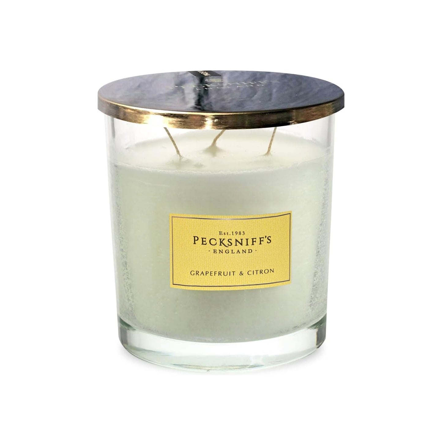 Pecksniffs Classic Grapefruit & Citron Scented Candle | 3 Wicks, 550g/19.4oz