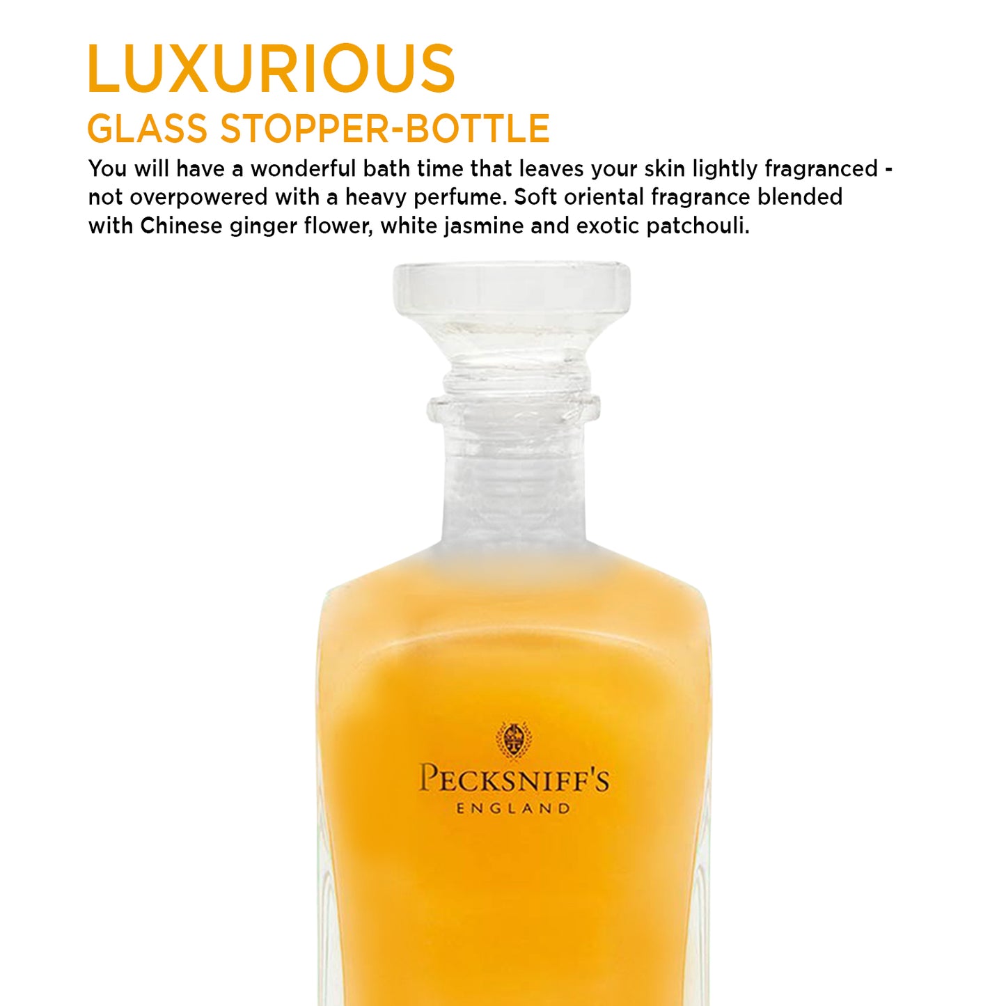 Pecksniffs Ginger Flower & Patchouli Luxury Bath Soak | 700ml /23.6 Fl Oz