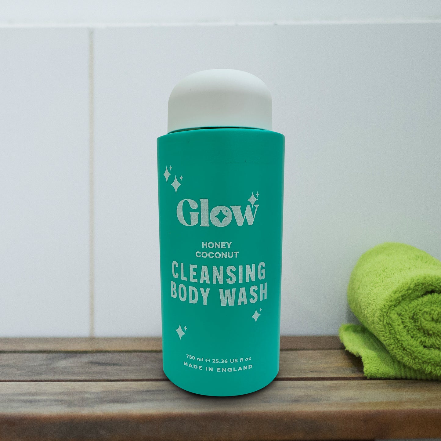 Glow Cleansing Body Wash – Honey Coconut, 750 ml / 25.36 fl oz – Creamy Tropical Scent, Skin-Softening Formula, Made in England