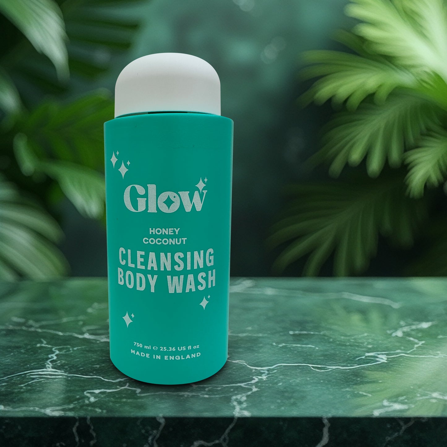 Glow Cleansing Body Wash – Honey Coconut, 750 ml / 25.36 fl oz – Creamy Tropical Scent, Skin-Softening Formula, Made in England